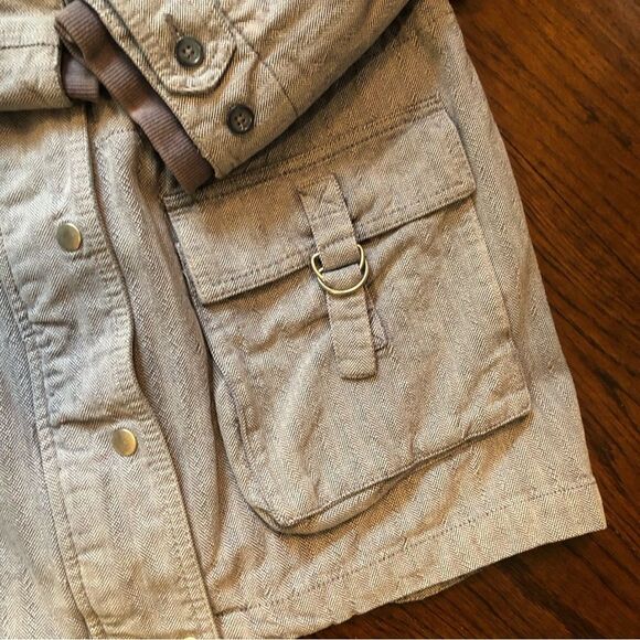 FREE PEOPLE Women’s Denim Full Zip Button Down Large Pocket Jacket Size 12 - Picture 10 of 12